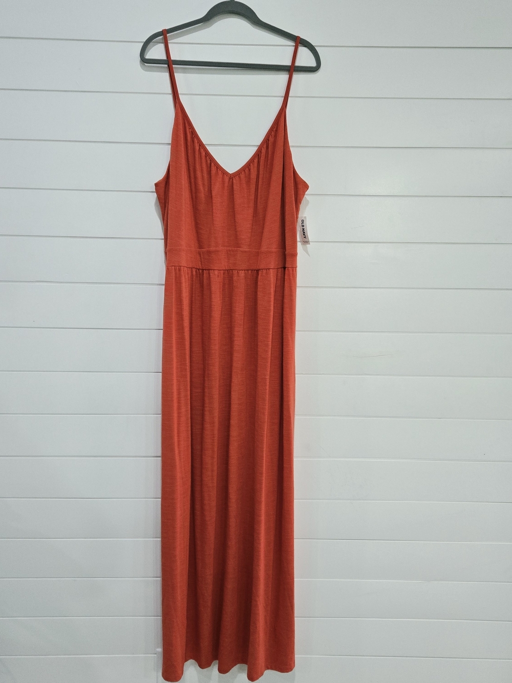 NWT Old Navy Orange Slip Maxi Dress with V-Neck Womens 3x Spaghetti Straps Smock